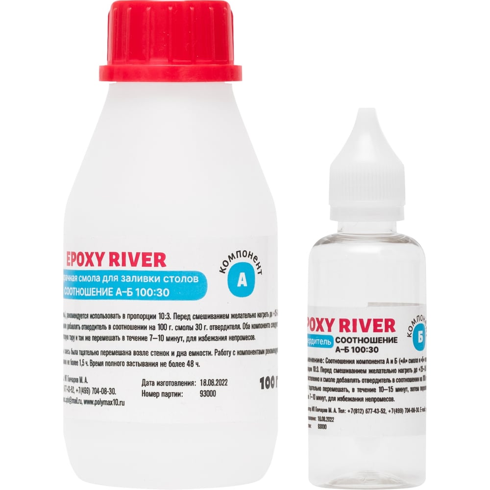 Прозрачная смола для заливки Poly max Epoxy River 130 г ER0.130