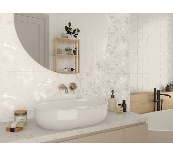 Настенная плитка Gracia Ceramica Blanc white белый 02, 30x50, 1.2 м2/8 шт. СК000040506