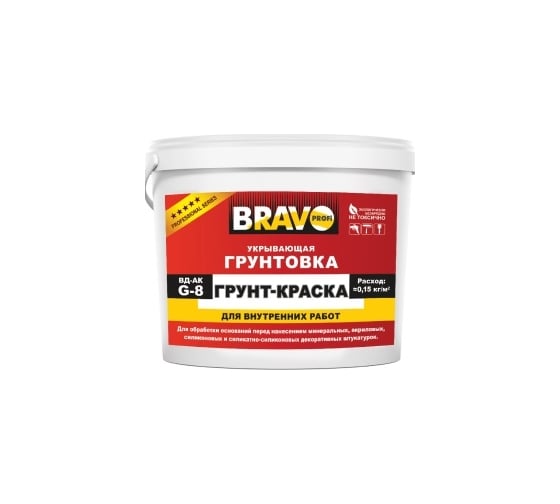 Грунт-краска под декоративные покрытия BRAVO DECOR 7 кг 19512 1