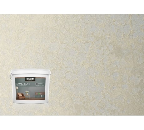 Декоративное покрытие BRAVO DECOR Хамелеон база золото, с эффектом перламутрового велюра, наноситься кистью, валиком, кельмой в 2 слоя, 5 кг 18514