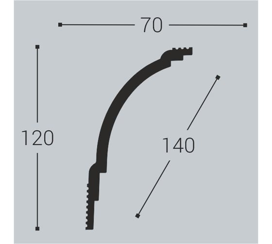 Карниз bello deco XPS К 18 (120x70) 00-00107158
