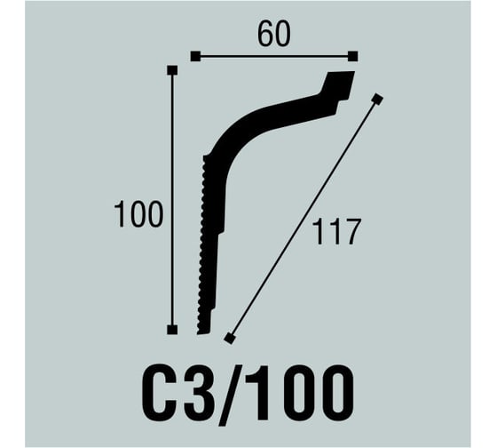Потолочный плинтус bello deco С 3/100 100/60 00-00103963