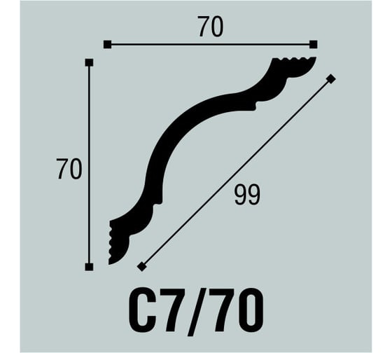 Потолочный плинтус bello deco С 7/70 70/70 00-00003604