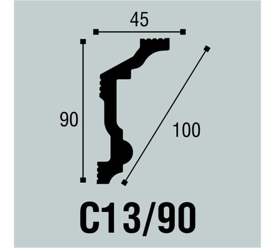 Потолочный плинтус bello deco С 13/90 90/45 00-00103689