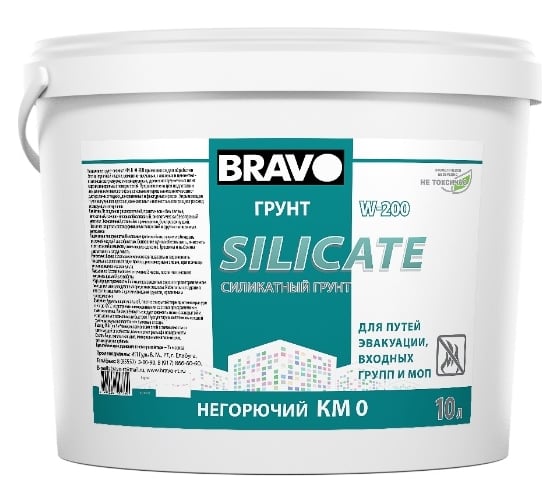 Грунт BRAVO DECOR W-200 силикат, 10 л 13011
