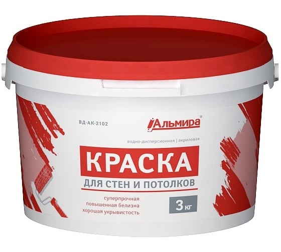 Краска Альмира для стен и потолков 3 кг 00-00000365