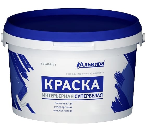 Краска Альмира супербелая интерьерная 14 кг 00-00000371 1