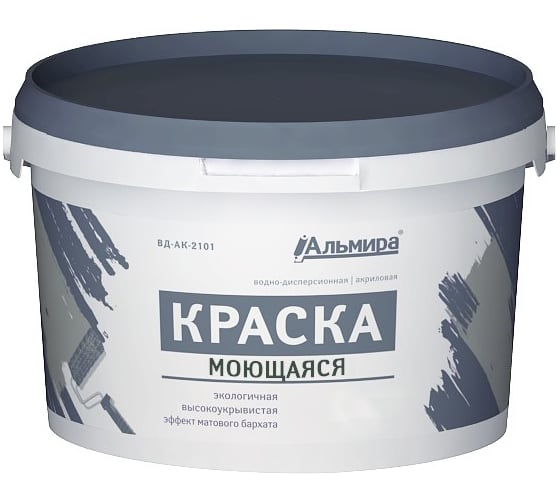 Краска Альмира супербелая интерьерная моющаяся 7 кг БП-00000068 1