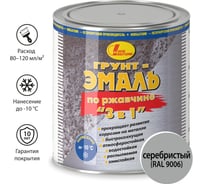 Грунт-эмаль по ржавчине Новбытхим 3 в 1, серебристая, RAL 9006 2,7 л 3383