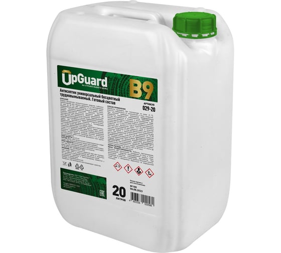 Антисептик UPGUARD B9 20л, готовый состав, бесцветный, универсальный, трудновымываемый для защиты древесины до 45 лет 029-20