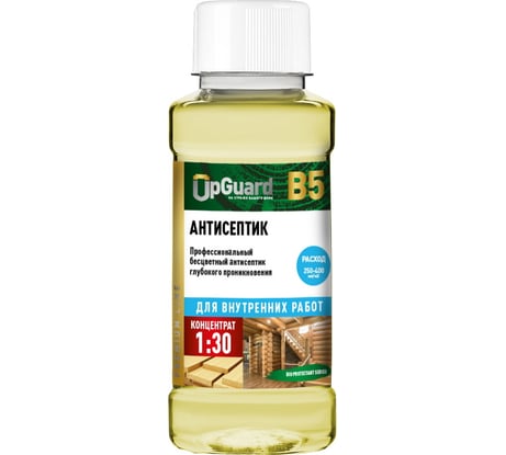 Профессиональный бесцветный антисептик глубокого проникновения для внутренних работ UPGUARD B5 250мл, концентрат 1:30 25-025