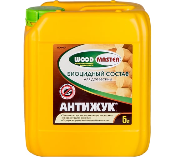 Биоцидный пропиточный состав для древесины WoodMaster Антижук 5 л 624