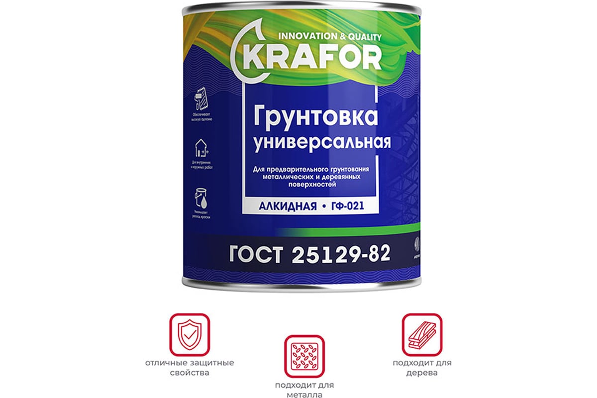 Грунт Krafor ГФ-021 серый 1.8 кг 6 26307 - выгодная цена, отзывы ...