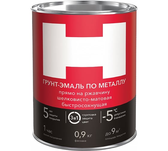 Грунт-эмаль по ржавчине Hummerton 3 в 1 белый 0.9 кг 14 205538 1