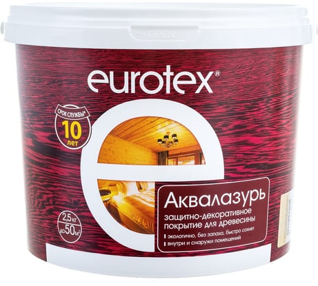 Защитно-декоративное покрытие для древесины Eurotex Бесцветный 2.5 кг 1/4 19957