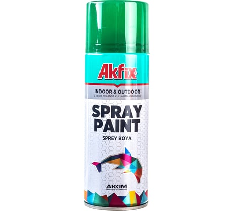 Аэрозольная акриловая краска Akfix RAL 6016 зеленая глянцевая 400 мл 423185 SP423185