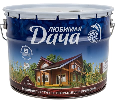 Защитно-декоративное покрытие для древесины Любимая Дача орех, полуматовое, 9 л 45318