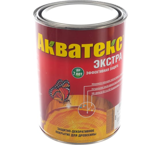 Защитно-декоративное покрытие для древесины Акватекс Экстра (дуб; полуглянцевое; 0.8 л) 13857