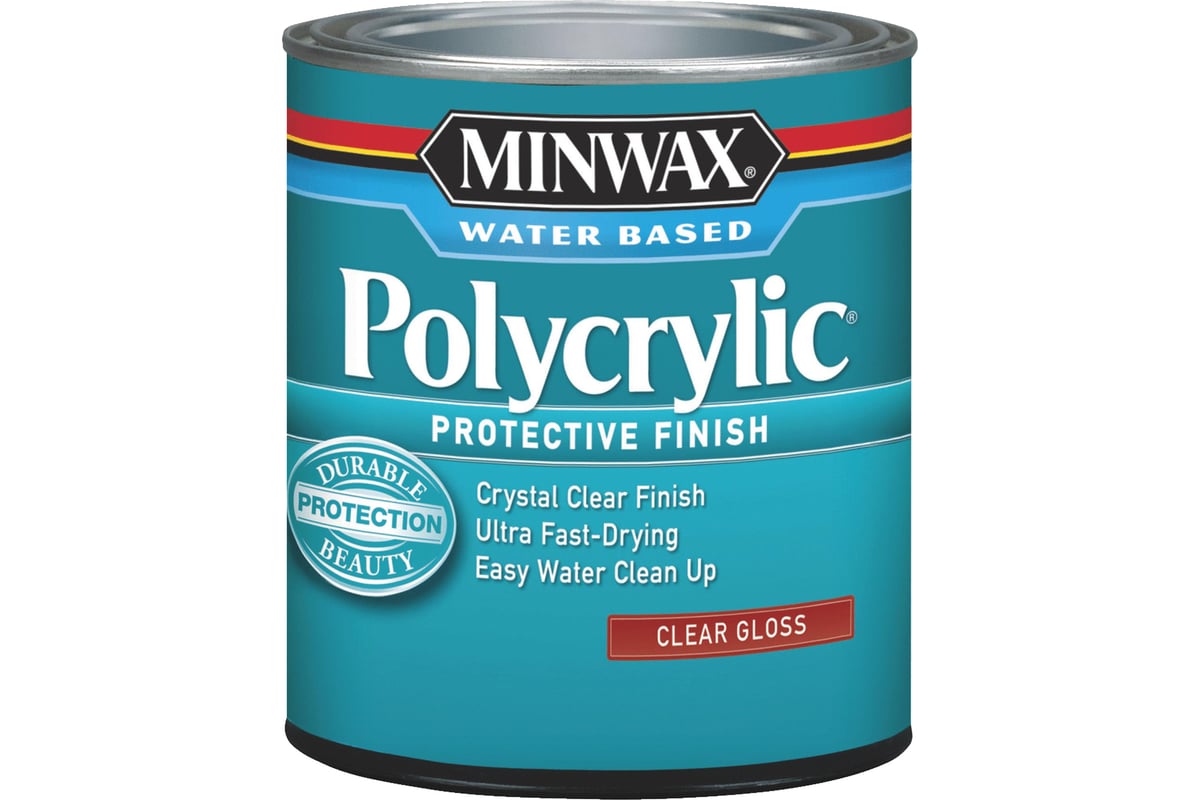 Защитное финишное покрытие Minwax Polycrylic Глянцевый 237 мл 25555 -  выгодная цена, отзывы, характеристики, фото - купить в Москве и РФ