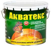 Защитно-декоративное покрытие для дерева АКВАТЕКС 2 в 1 полуматовое, калужница, 3 л 529