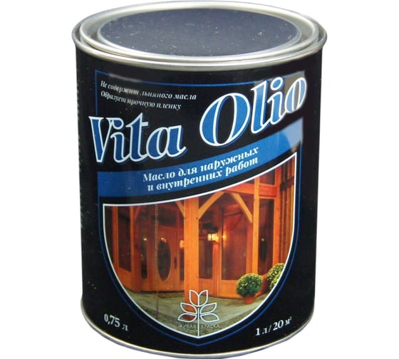 Масло Живая краска Vita Olio для наружных работ фасадное шелковисто-матовое махагон 0.75 л 253170 1