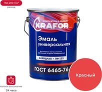 Универсальная эмаль Krafor ПФ-115 красная 6 кг 4 26025