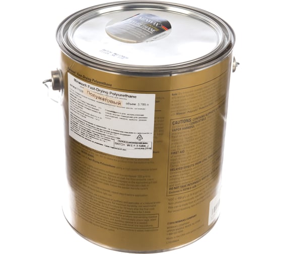 Быстросохнущий полиуретан Minwax Fast-Drying Полуматовый 3.785 л 71028