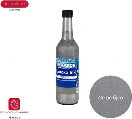 Краска Krafor БТ-177 серебрянка 0.5 л 12 30770