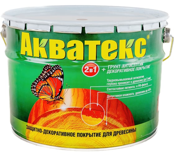 Защитно-декоративное покрытие для древесины Акватекс Махагон 10 л 534