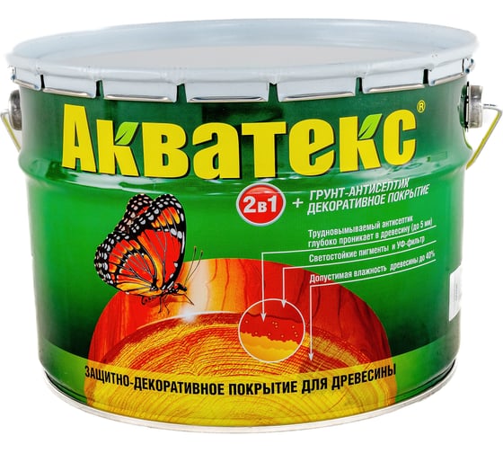 Защитно-декоративное покрытие для древесины Акватекс Белый 10 л 510
