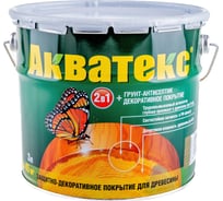 Защитно-декоративное покрытие для дерева АКВАТЕКС 2 в 1 полуматовое, еловая зелень, 3 л 521