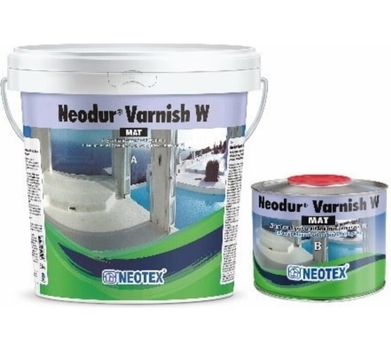 Полиуретановый УФ стойкий прозрачный матовый лак NEOTEX Neodur Varnish W Mat A+В 3 кг 12552700