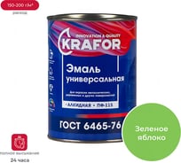 Универсальная эмаль Krafor ПФ-115 зеленое яблоко 0.8 кг 6 206142