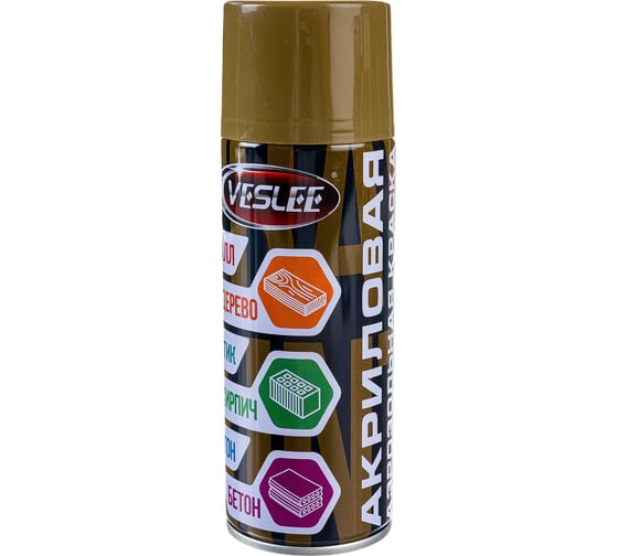 Аэрозольная акриловая краска Veslee RAL 7008 хаки 270гр V7008