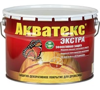 Защитно-декоративное покрытие для древесины Акватекс Экстра Рябина, полуглянцевое, 10 л 13885