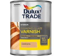 Однокомпонентный лак DULUX DIAMOND GLAZE на водной основе, суперпрочность, полуматовый 1 л 5083003