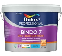 Краска для стен и потолков DULUX BINDO 7, износостойкая, матовая, белая, база BW 9 л 5302491