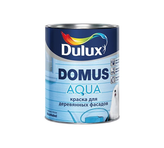 Краска для деревянных фасадов DULUX DOMUS AQUA на водной основе, полуматовая, белая, база BW 10 л 5134990 1