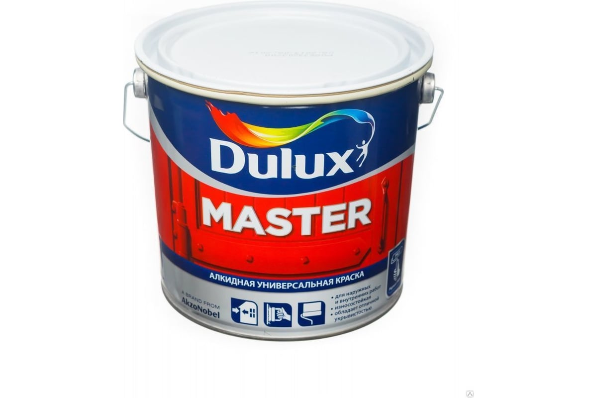 Краска универсальная MASTER 90 DULUX база BW, алкидная, глянц, белая 1 ...