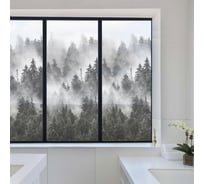 Матовая самоклеящаяся пленка на окно Verol "лес в тумане" ПО_0019