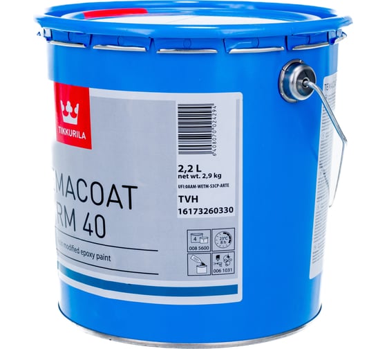 Эпоксидная краска TIKKURILA INDUSTRIAL ТЕМАКОУТ RM 40 TVH 14,4 л 16173260370