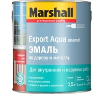 Водная эмаль MARSHALL EXPORT AQUA, глянцевая, белая, 2.5 л 5235327