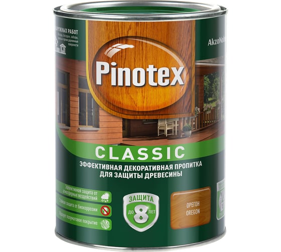 Декоративная пропитка для защиты древесины PINOTEX CLASSIC NW (орегон; 1 л) 5195426