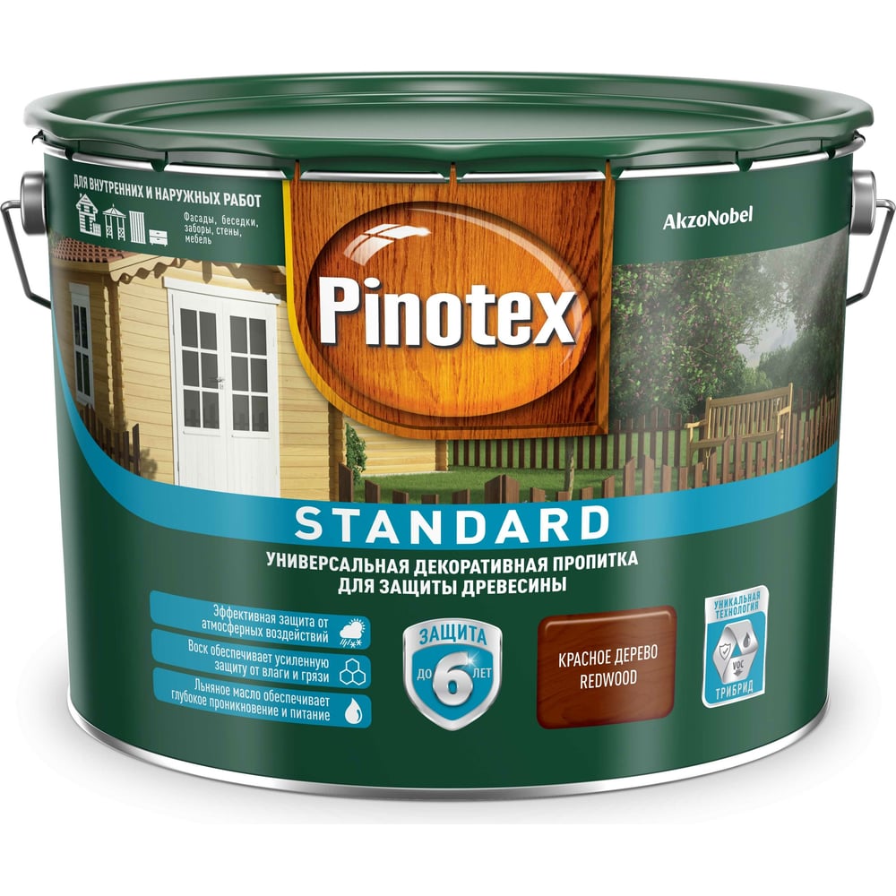Универсальная декоративная пропитка для защиты древесины PINOTEX ...