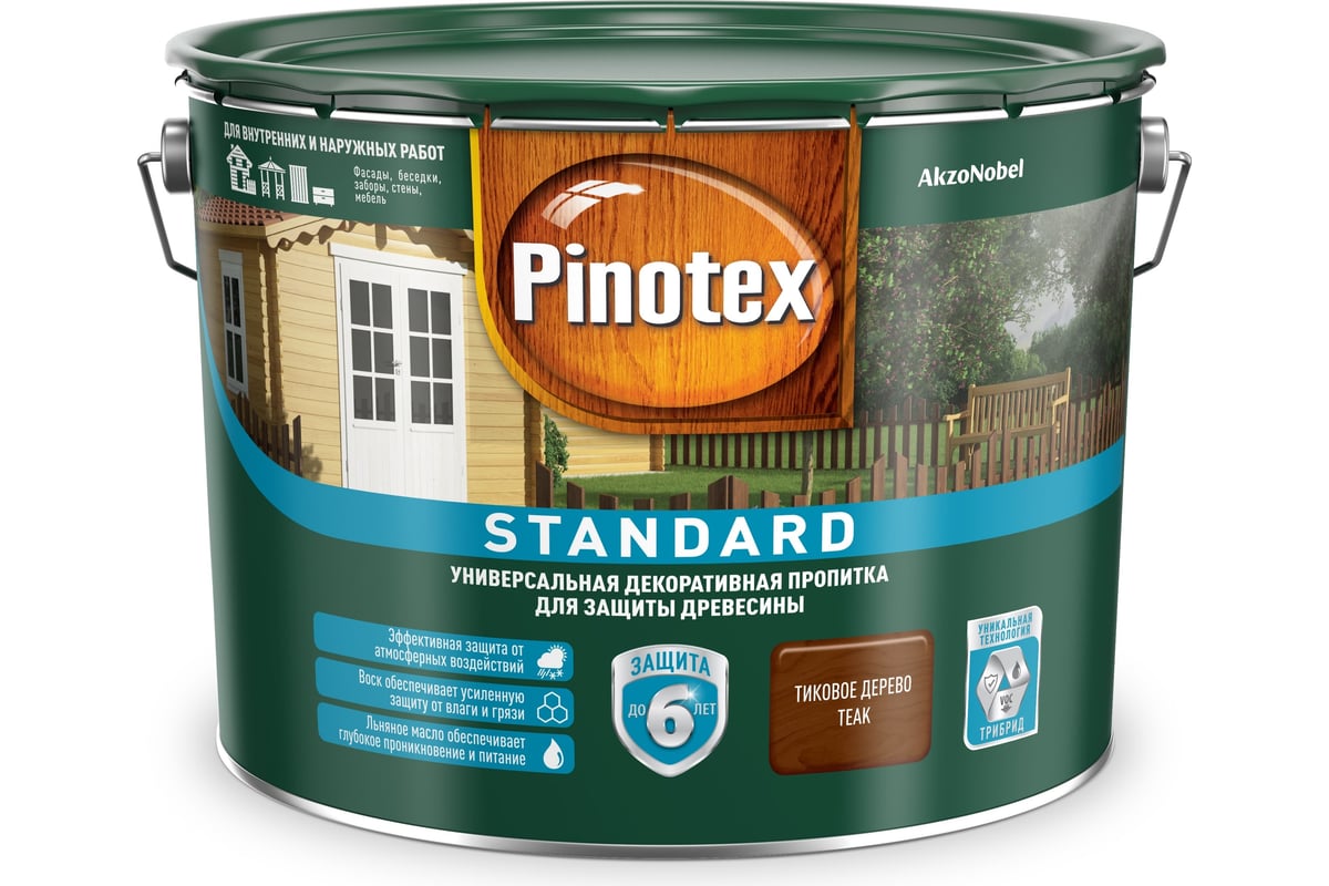 Универсальная декоративная пропитка для защиты древесины PINOTEX ...