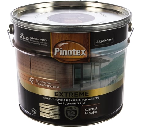 Лазурь с эффектом самоочистки для защиты древесины PINOTEX EXTREME (палисандр; 9 л) 5351729