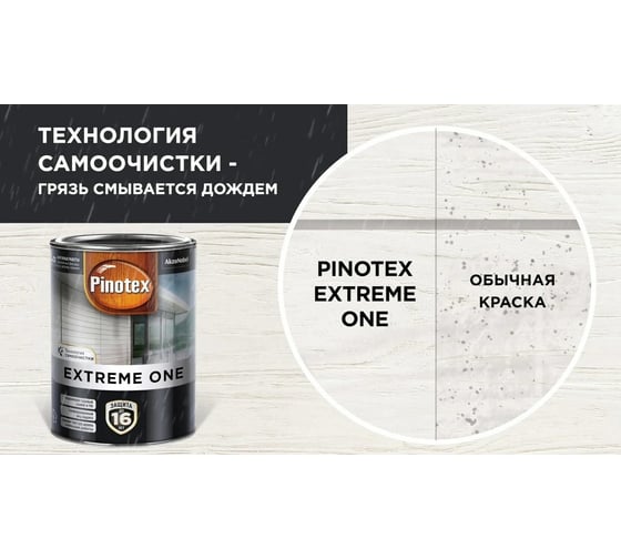Сверхпрочная защитная краска для древесины PINOTEX EXTREME ONE (BW; 9 л) 5351751