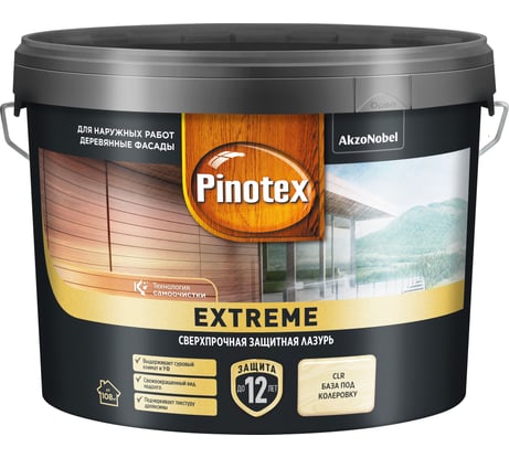 Лазурь для дерева Pinotex EXTREME (прозрачная BС; 9 л) 5803799