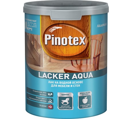 Лак для мебели и стен PINOTEX LACKER AQUA 10 (на водной основе; для внутренних работ; матовый; 1 л) 5254104