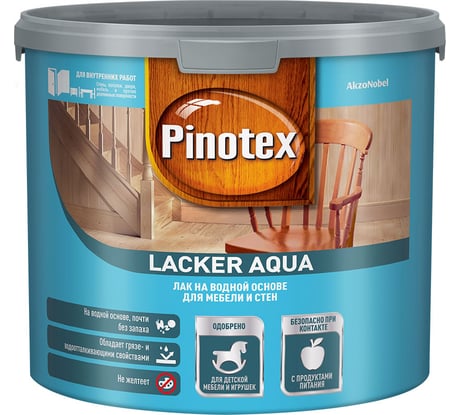 Лак для мебели и стен PINOTEX LACKER AQUA 7 (на водной основе; для внутренних работ; глянцевый; 2.7 л) 5254103
